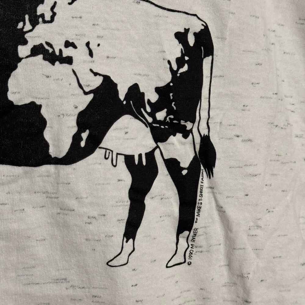 Vintage 1990 white and black cow shirt XL - Picture 3 of 7